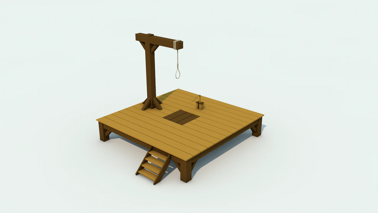 low poly gallows 3D Model .c4d .max .obj .3ds .fbx .stl .blend 