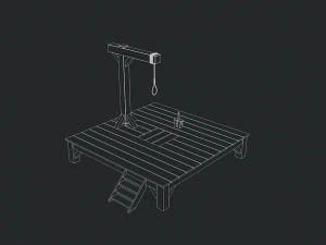 low poly gallows 3D Model