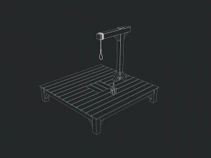 low poly gallows 3D Model