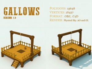 low poly gallows 2 Modelo 3D