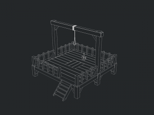 low poly gallows 2 3D Модель