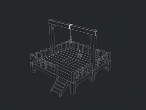 low poly gallows 2 3D Model
