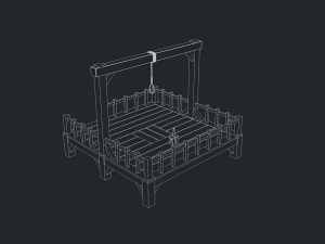 low poly gallows 2 3D Модель