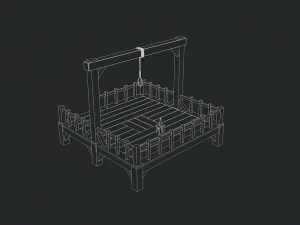 low poly gallows 2 3D Model