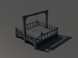 low poly gallows 2 3D Модель
