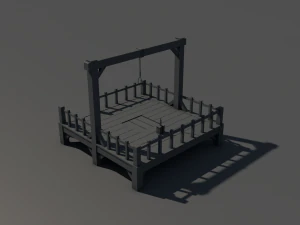 low poly gallows 2 3D Model
