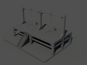 low poly gallows 3 3D Модель