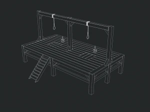 horca de baja poli 3 Modelo 3D