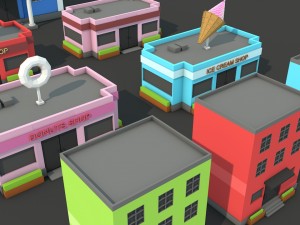 low poly house pack 3D Model