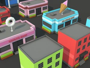 pacote de casa low poly Modelo 3D