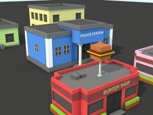 low poly house pack 3D Model