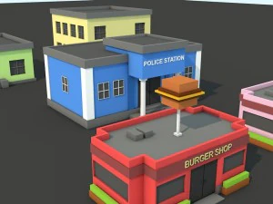 pacote de casa low poly Modelo 3D