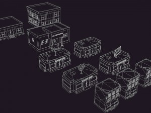 low poly house pack 3D Model