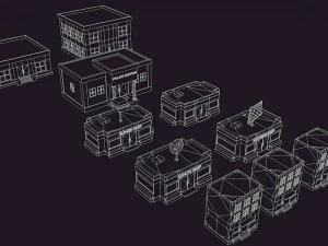pacote de casa low poly Modelo 3D