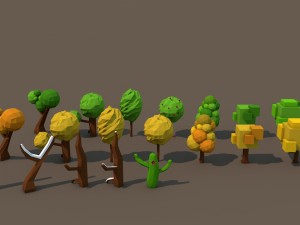 low poly tree pack 1 3D-Modell