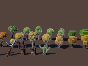 low poly tree pack 1 3D Model