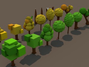 low poly tree pack 1 3D Model