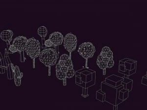low poly tree pack 1 3D Model