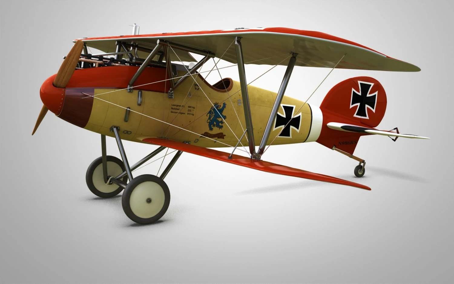 fighter aircraft albatros 3D Model .c4d .max .obj .3ds .fbx .stl .blend 
