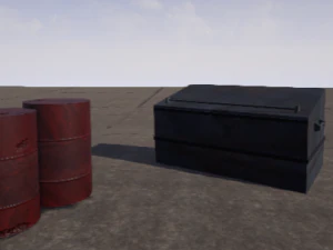 Fass und M&uuml;lleimer 3D Modell