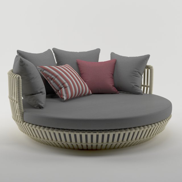 round daybed wa1038 Model 3D .c4d .max .obj .3ds .fbx .stl .blend 