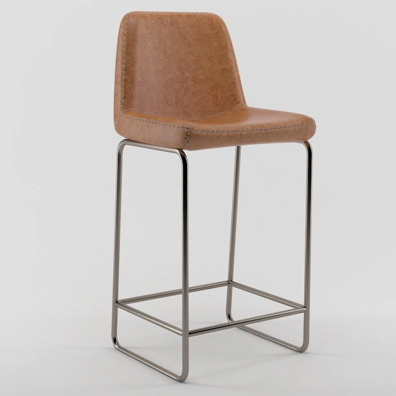 leather bar stool 3D Model .c4d .max .obj .3ds .fbx .stl .blend