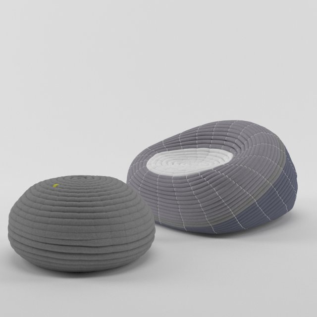 ndebele chair and ottoman 3Dモデル .c4d .max .obj .3ds .fbx .stl .blend 