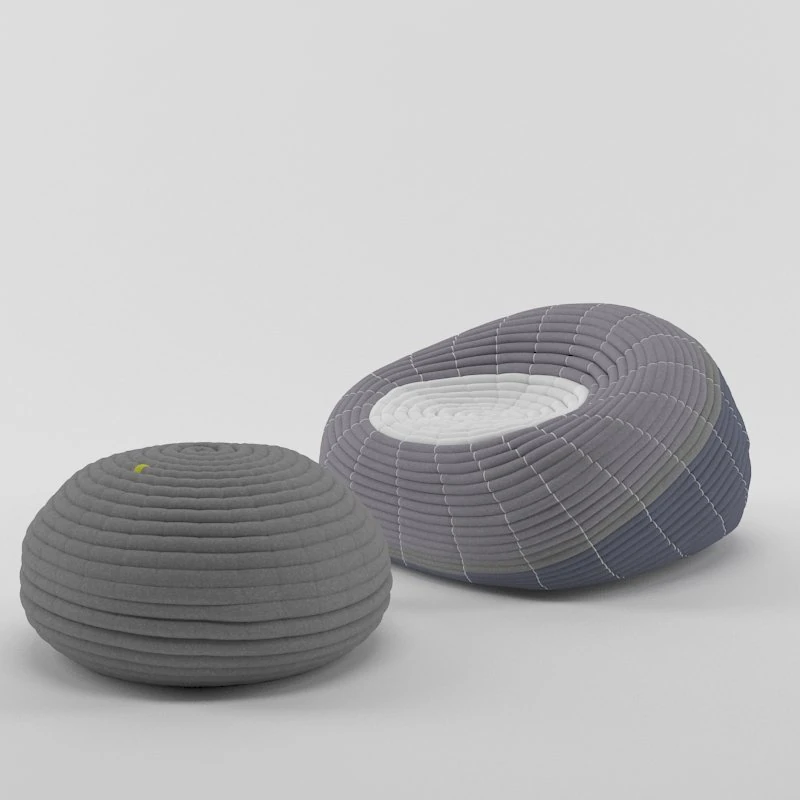 ndebele chair and ottoman 3D Model .c4d .max .obj .3ds .fbx .stl .blend