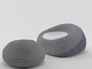 ndebele chair and ottoman Modelo 3D