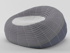ndebele chair and ottoman 3D Model