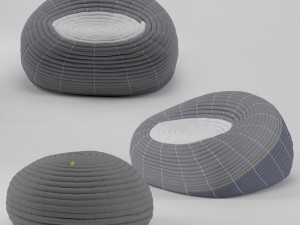 ndebele chair and ottoman 3Dモデル