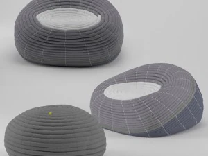 ndebele chair and ottoman 3D Model