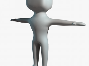 small man with a square head 3D Model