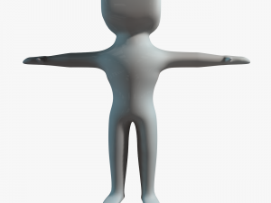 small man with a square head 3D Model
