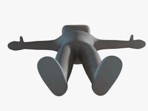 small man with a square head 3D Model