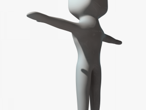 small man with a square head 3D Model