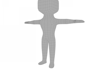 small man with a square head 3D Model