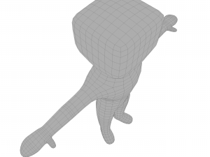 small man with a square head 3D Model