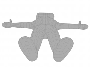 small man with a square head 3D Model