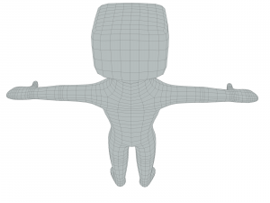 small man with a square head 3D Model