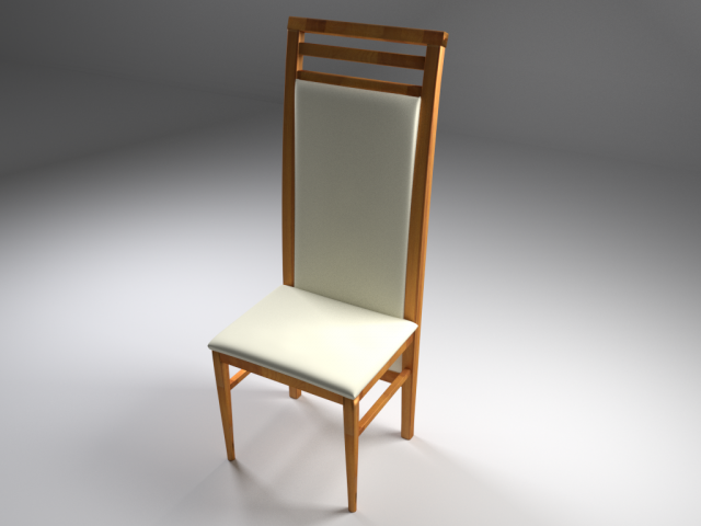 wooden chair with leather seat 3D Model .c4d .max .obj .3ds .fbx .stl .blend 