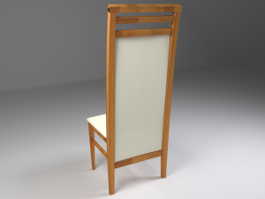 wooden chair with leather seat 3D Model