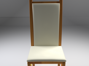 wooden chair with leather seat 3D Model