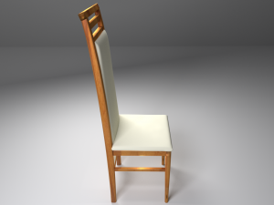 wooden chair with leather seat 3D Model