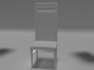 wooden chair with leather seat 3D Model