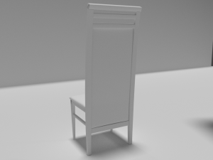 wooden chair with leather seat 3D Model