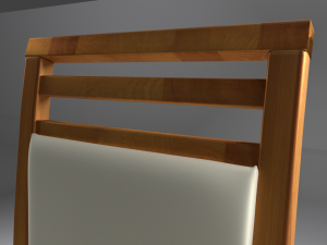 wooden chair with leather seat 3D Model