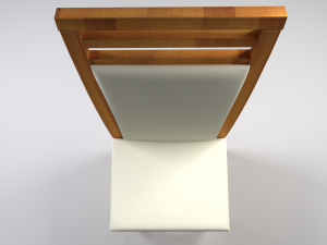 wooden chair with leather seat 3D Model