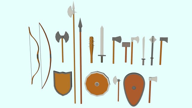 low poly medieval 3D Modell .c4d .max .obj .3ds .fbx .stl .blend 