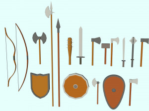 low poly medieval 3D Модель
